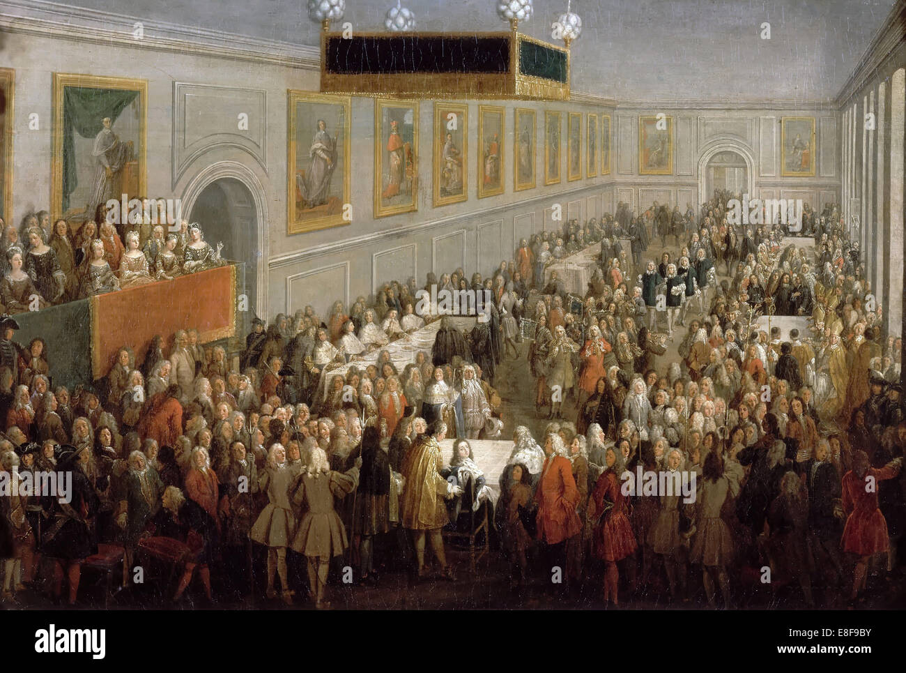 Fest nach der Krönung von Louis XV im Erzbischöflichen Palais in Reims, 25. Oktober 17 Artist: Martin, Pierre-Denis II (1663-1742) Stockfoto