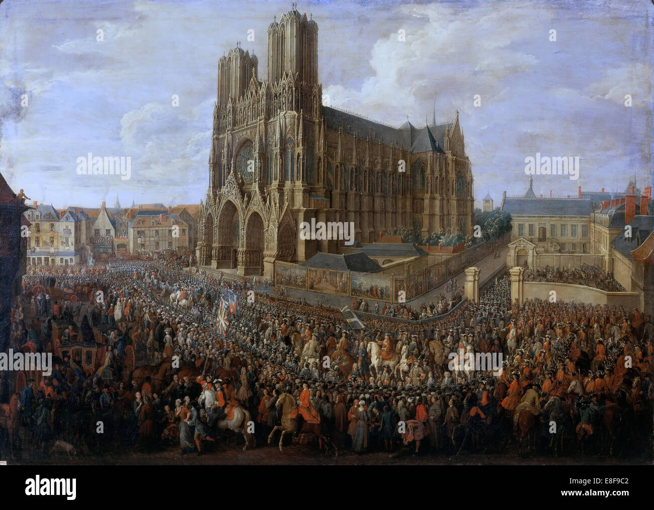 Kavalkade von Louis XV nach seiner Krönung, 26. Oktober 1722. Künstler: Martin, Pierre-Denis II (1663-1742) Stockfoto