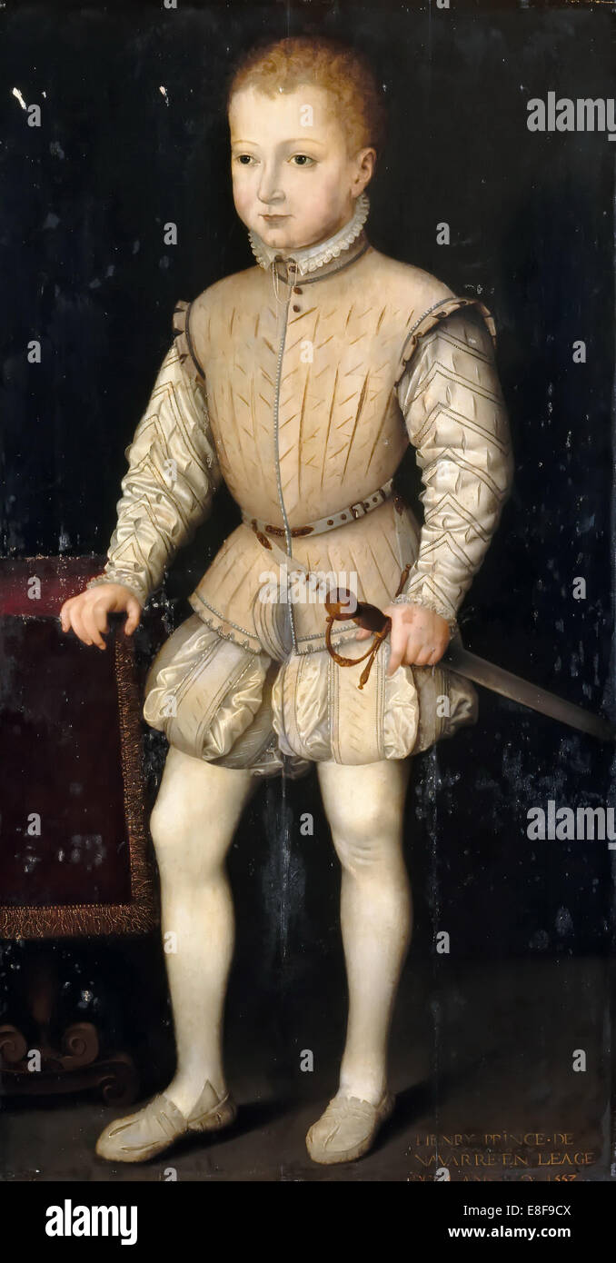 Heinrich IV. von Frankreich als Kind. Künstler: Clouet, François (1510-1572) Stockfoto