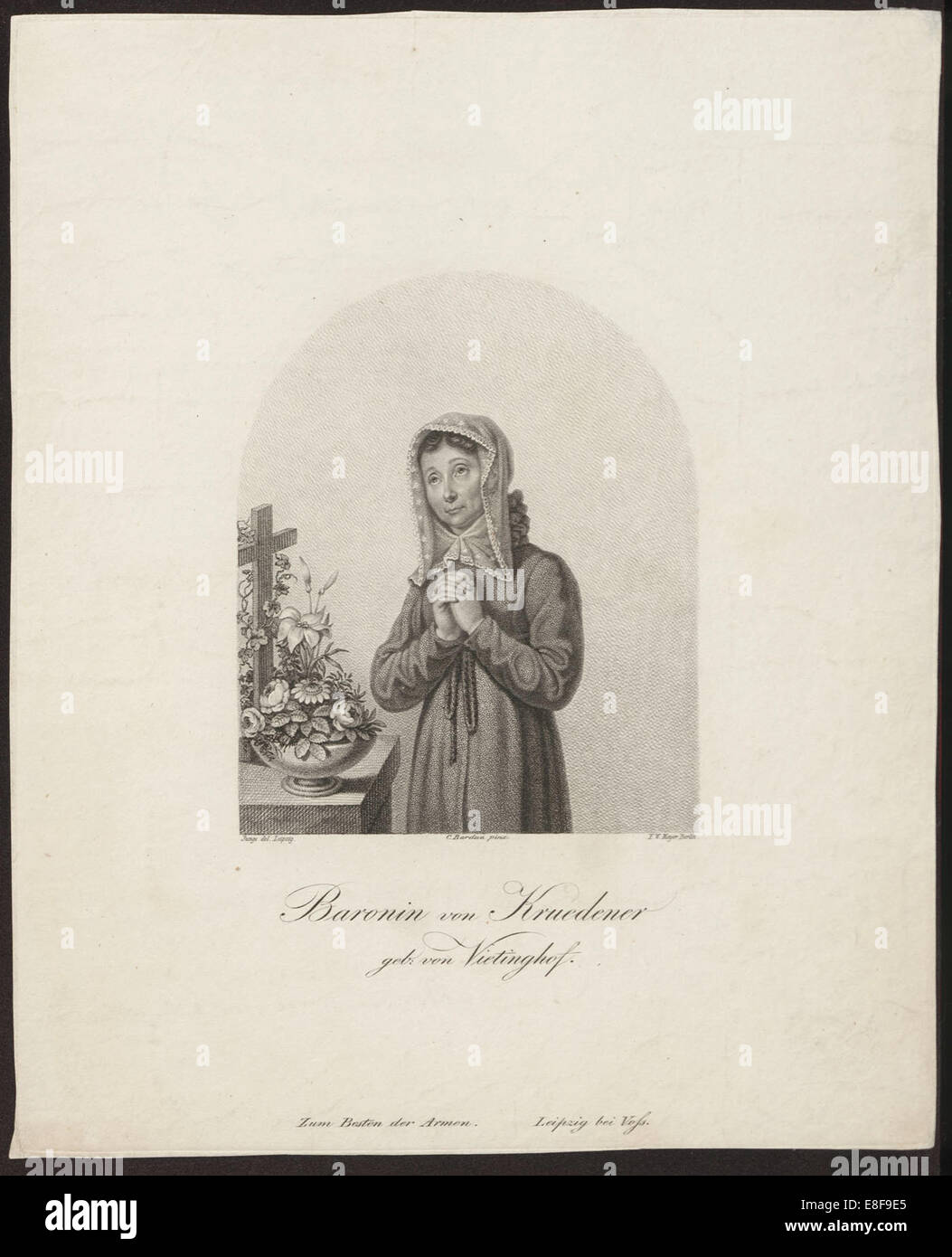 Porträt von Barbara Juliane von Krüdener (1764-1824). Künstler: Meyer, Friedrich Wilhelm, der ältere Stockfoto