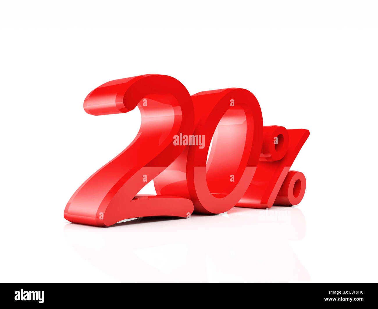 3D rot Text der Verkauf mit Preisnachlass auf weiß Stockfoto