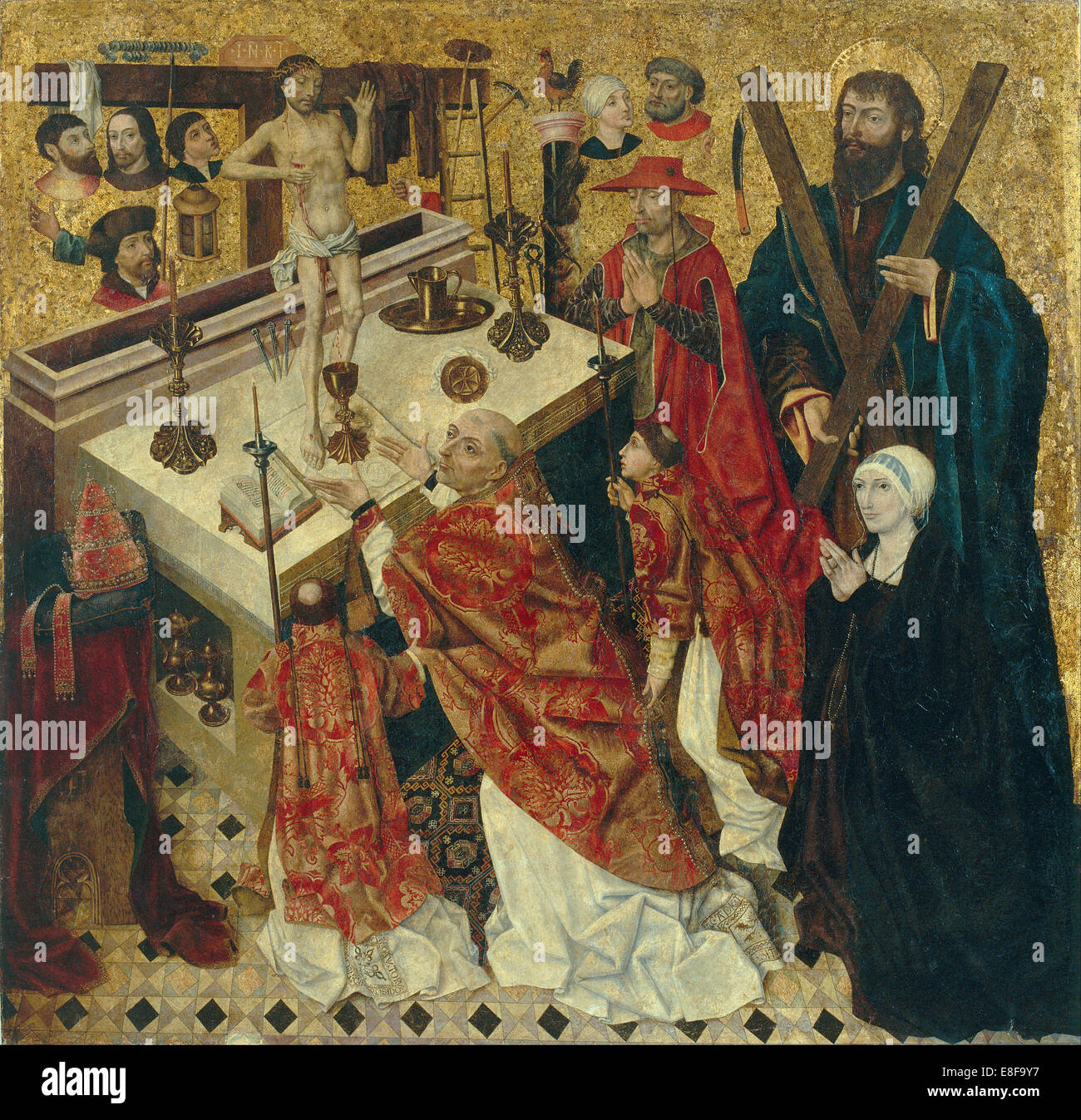 Die Masse von Gregor dem großen. Künstler: Cruz, Diego De La (aktive 1482-1500) Stockfoto