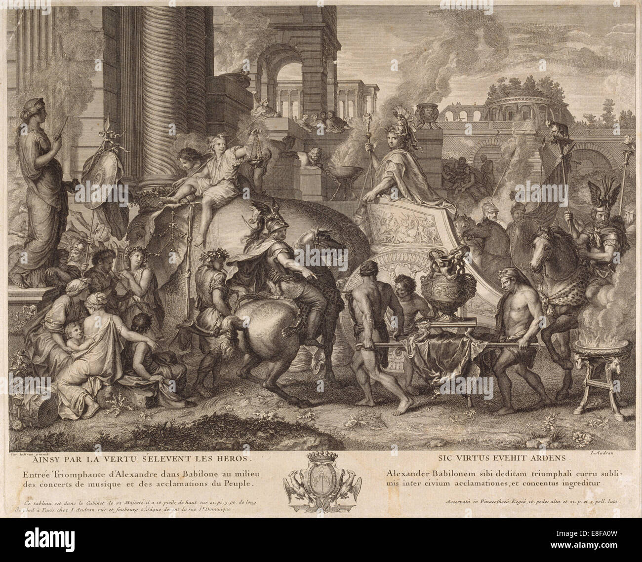 Alexander Eingabe von Babylon. Künstler: Audran, Jean (1667-1756) Stockfoto