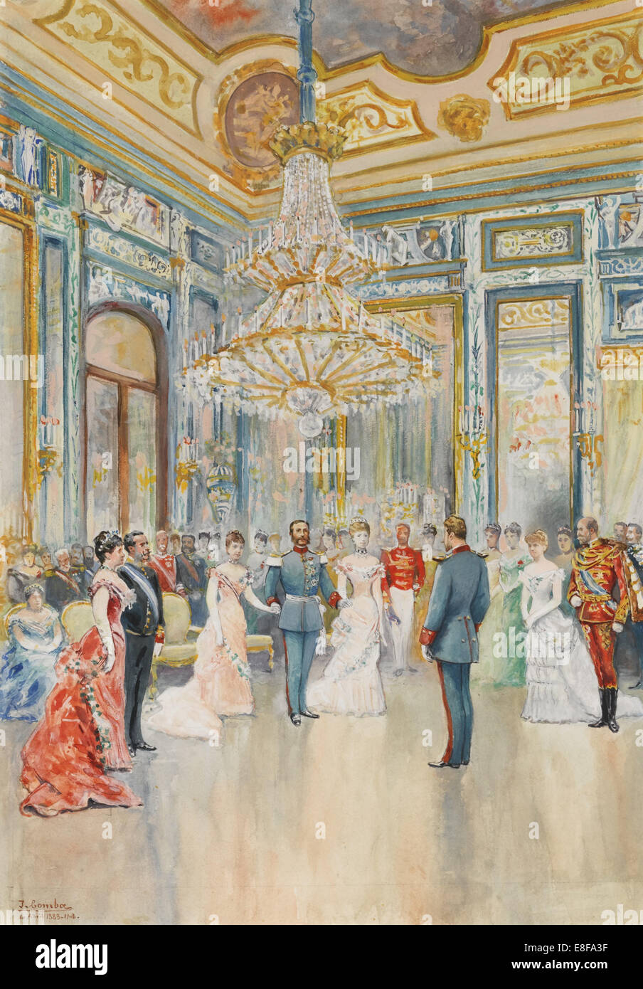 Die Hochzeit von Prinz Ludwig Ferdinand von Bayern, der Infantin Maria de la Paz von Spanien am 2. April 188 Artist: Comba y García, Juan (1852-1924) Stockfoto
