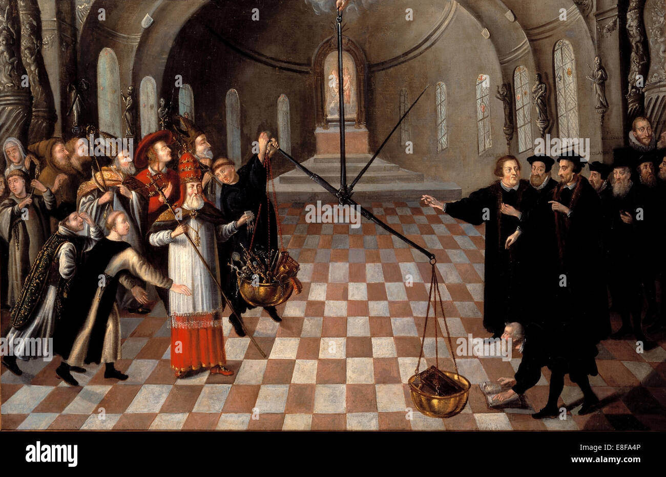 Mit einem Gewicht von den Religionen. Künstler: anonym Stockfoto