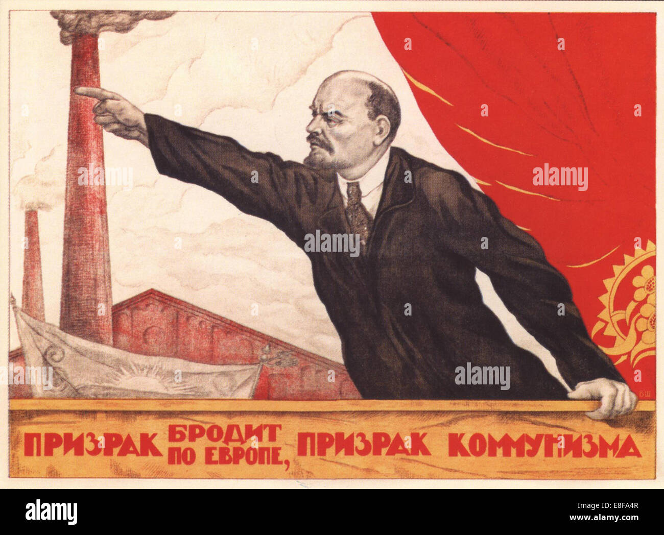 Ein Gespenst geht um Europa - das Gespenst des Kommunismus. Künstler: Shcherbakov, V. (aktive 1920er Jahre) Stockfoto