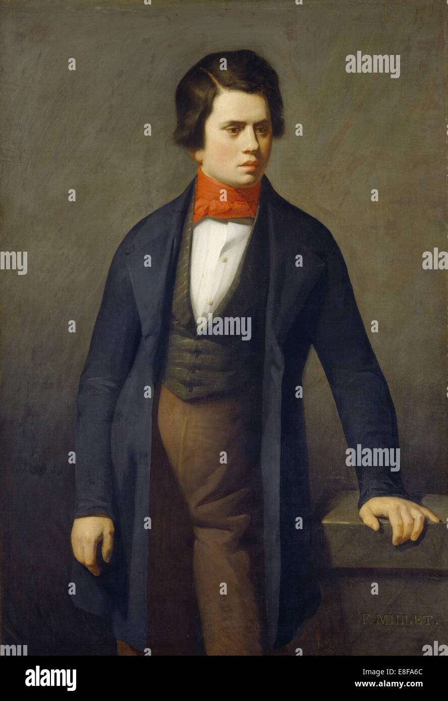 Porträt von Leconte de Lisle (1818 – 1894). Künstler: Hirse, Jean-François (1814-1875) Stockfoto