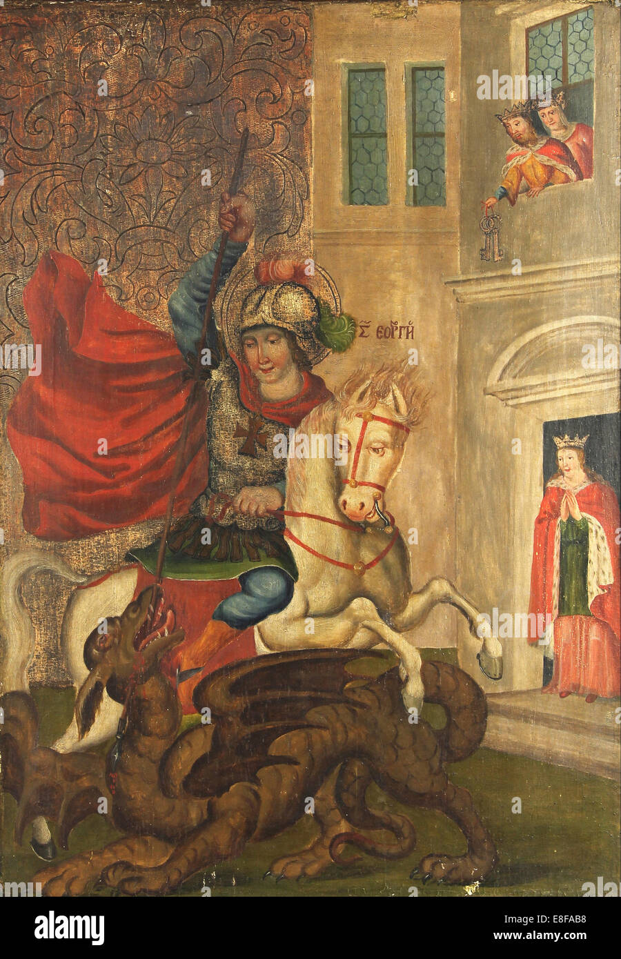 Saint George und der Drache. Künstler: anonym Stockfoto