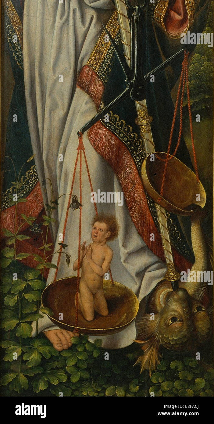 Triptychon der Taufe Christi (Detail). Künstler: Meister von Frankfurt (1460-ca. 1533) Stockfoto