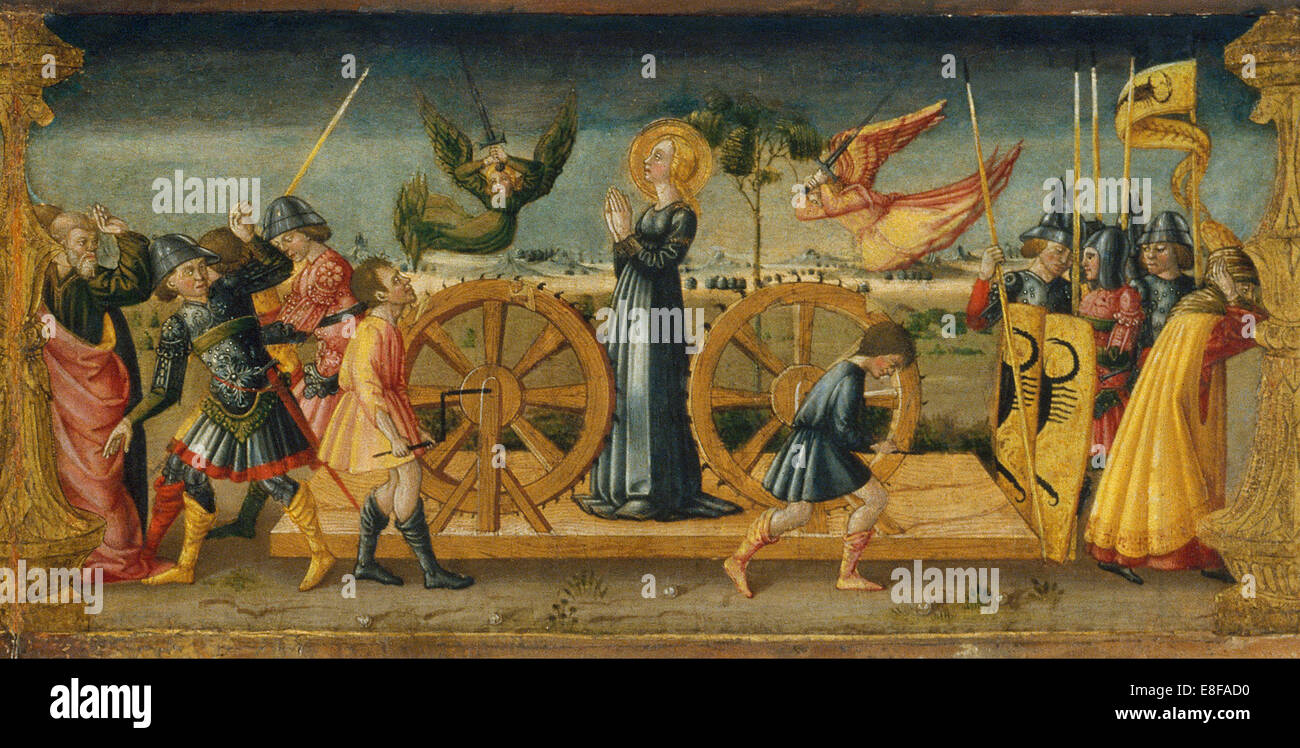 Das Martyrium der Heiligen Katharina. Künstler: Neri di Bicci (1418-1492) Stockfoto