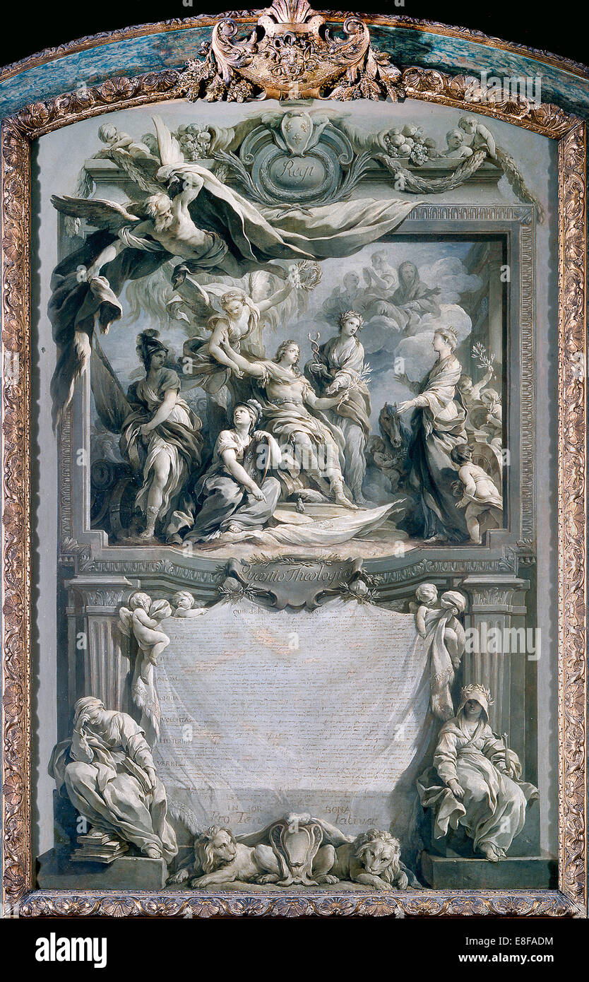 Louis XV beruhigt nach Europa. Künstler: Le Moyne, François (1688-1737) Stockfoto