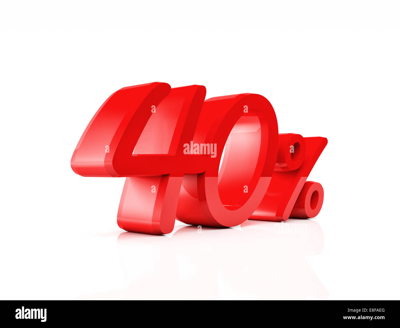 3D rot Text der Verkauf mit Preisnachlass auf weiß Stockfoto