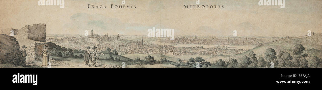 Tolle Aussicht auf Prag. Künstler: Hollar, Wenzel (1607-1677) Stockfoto