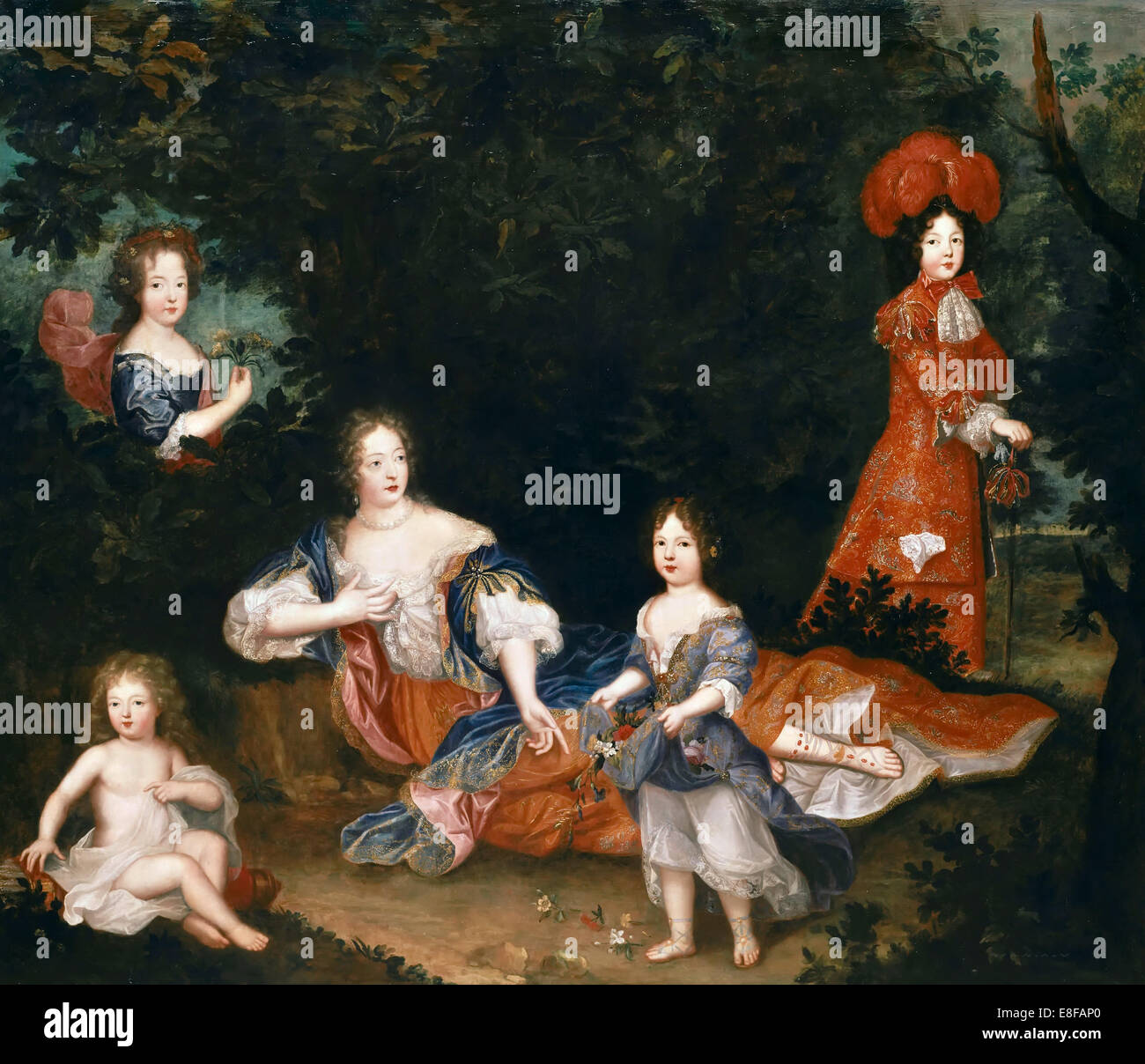 Françoise-Athénaïs de Rochechouart, Marquise de Montespan (1640-1707) und ihre Kinder. Künstler: anonym Stockfoto
