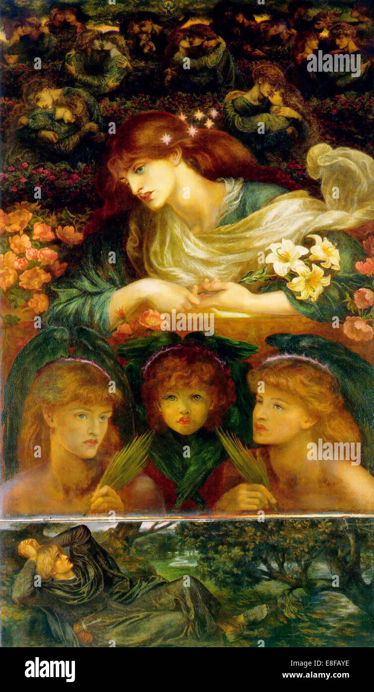 Die gesegneten Damozel. Künstler: Rossetti, Dante Gabriel (1828-1882) Stockfoto