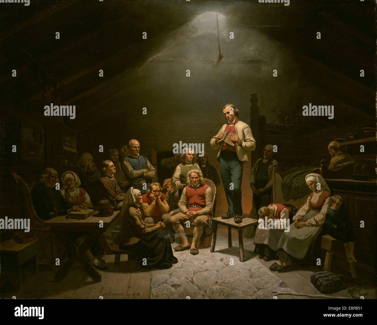 Haugianere. Künstler: Tidemand, Adolf (1814-1876) Stockfoto