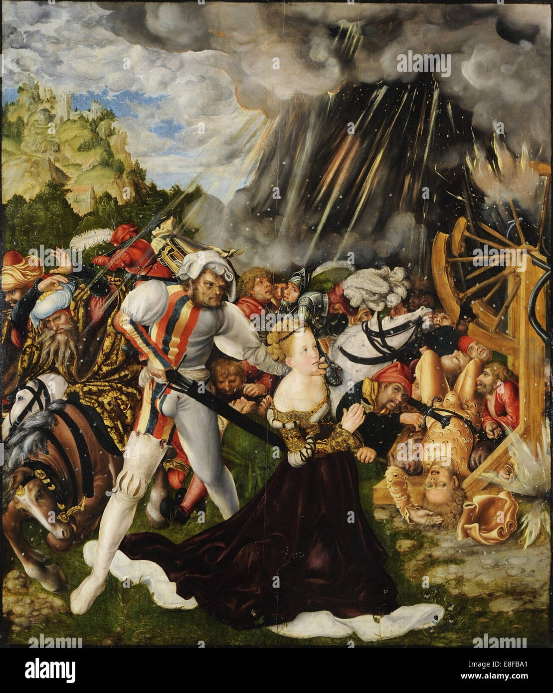Das Martyrium der Heiligen Katharina. Künstler: Cranach, Lucas, der ältere (1472-1553) Stockfoto