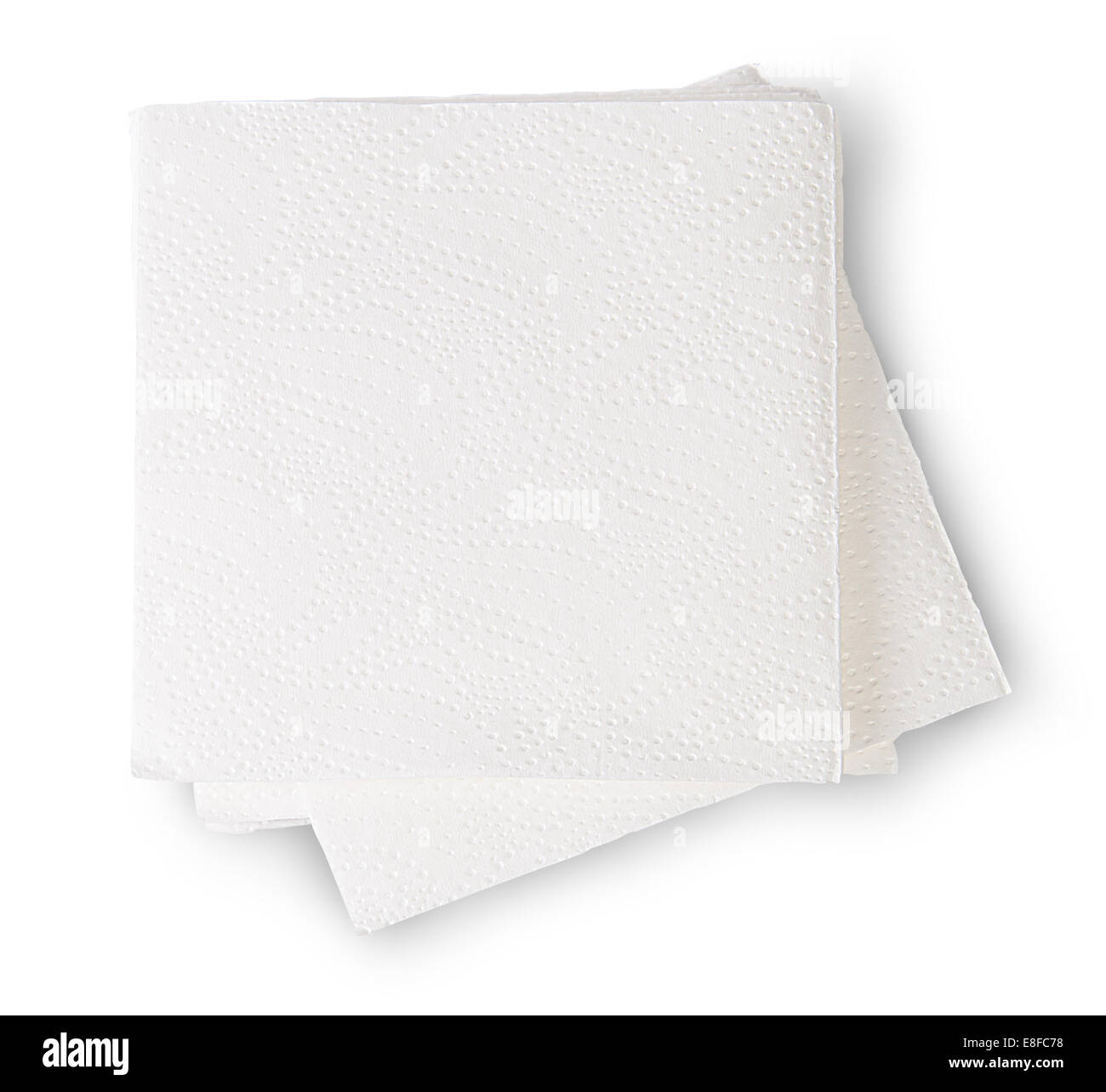 Einige Papierservietten, Isolated On White Background Stockfoto