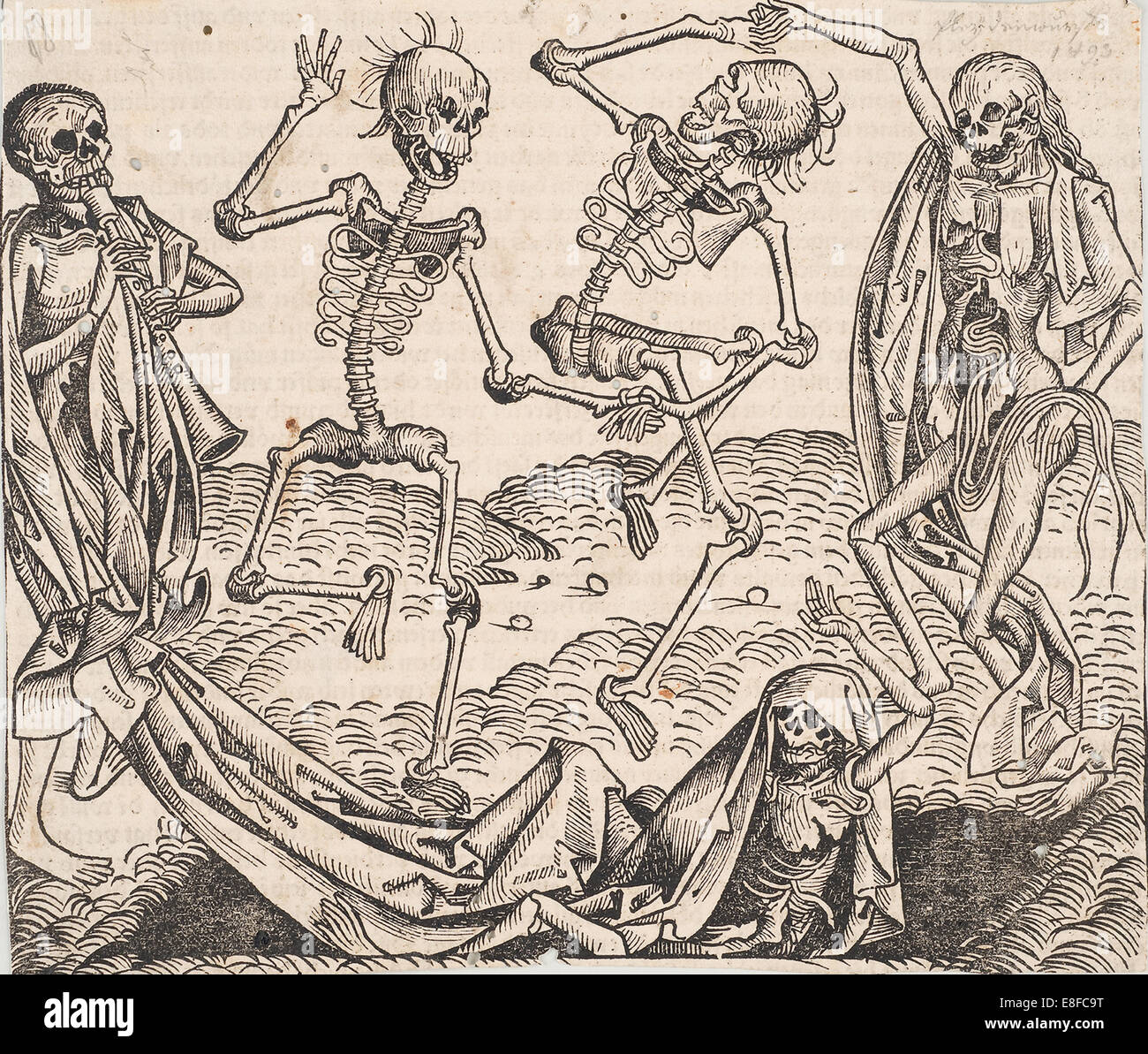 Tanz des Todes (aus der Schedel Weltchronik). Künstler: Wolgemut, Michael (1434-1519) Stockfoto