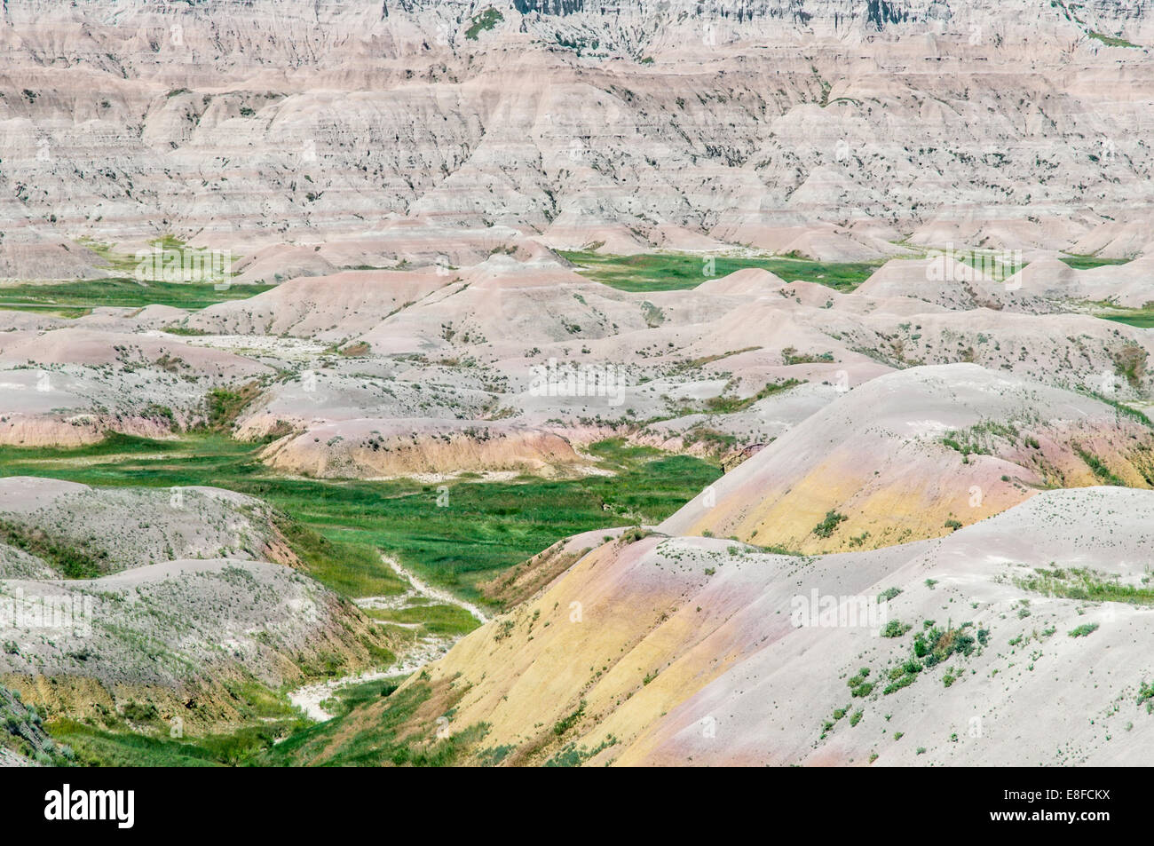 Berglandschaft, Badlands National Park, South Dakota, USA Stockfoto