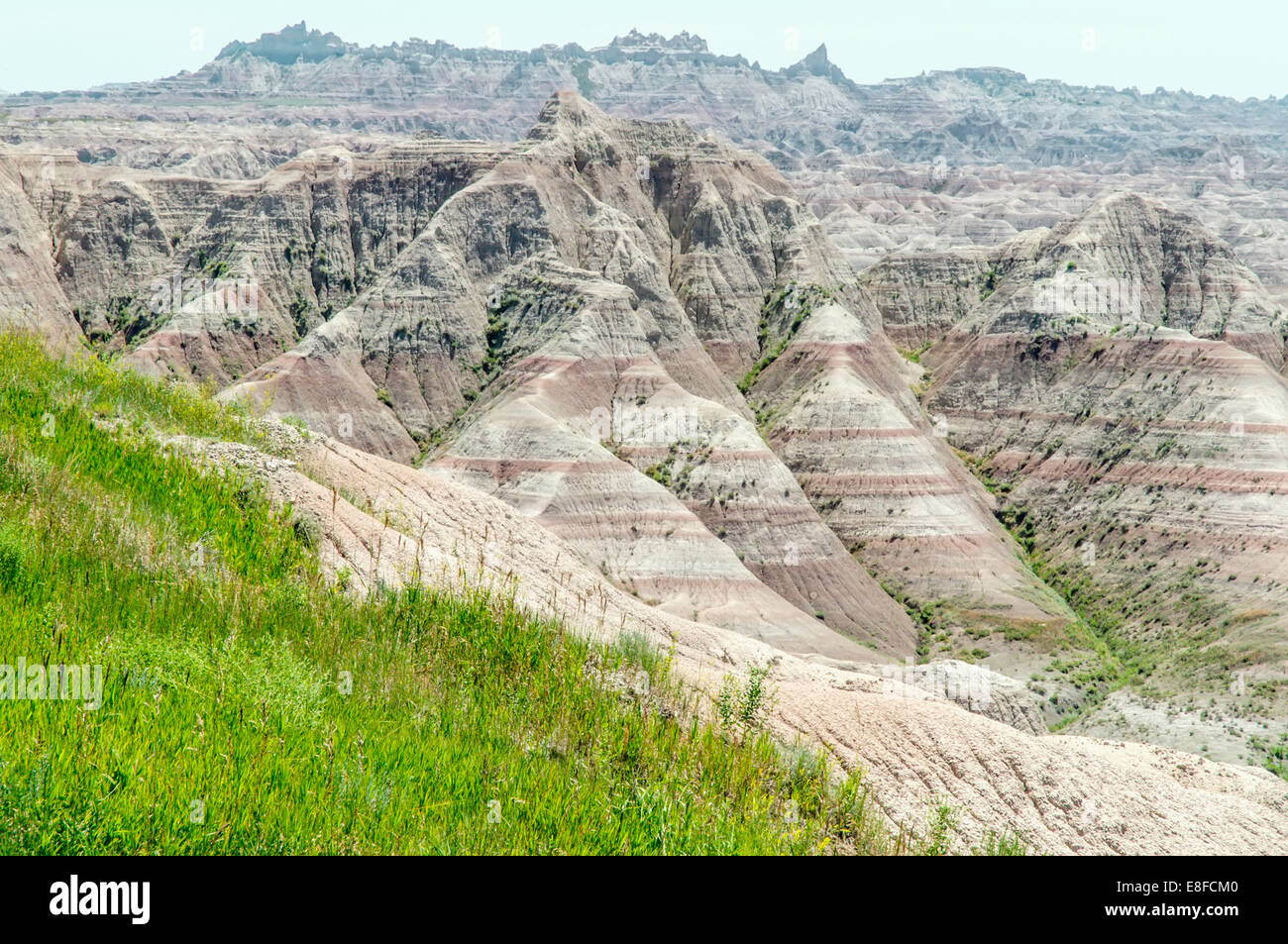 Berglandschaft, Badlands National Park, South Dakota, USA Stockfoto
