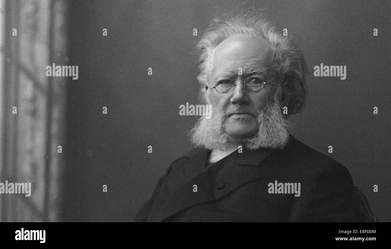 Porträt von Henrik Ibsen (1828-1906). Künstler: anonym Stockfoto