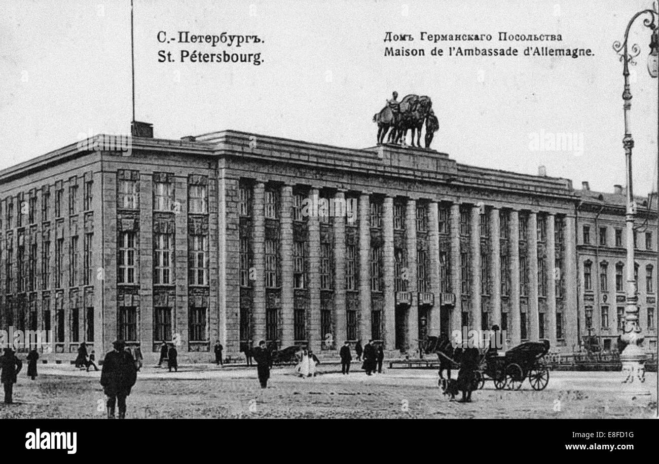 Die deutsche Botschaft in Petersburg. Künstler: anonym Stockfoto