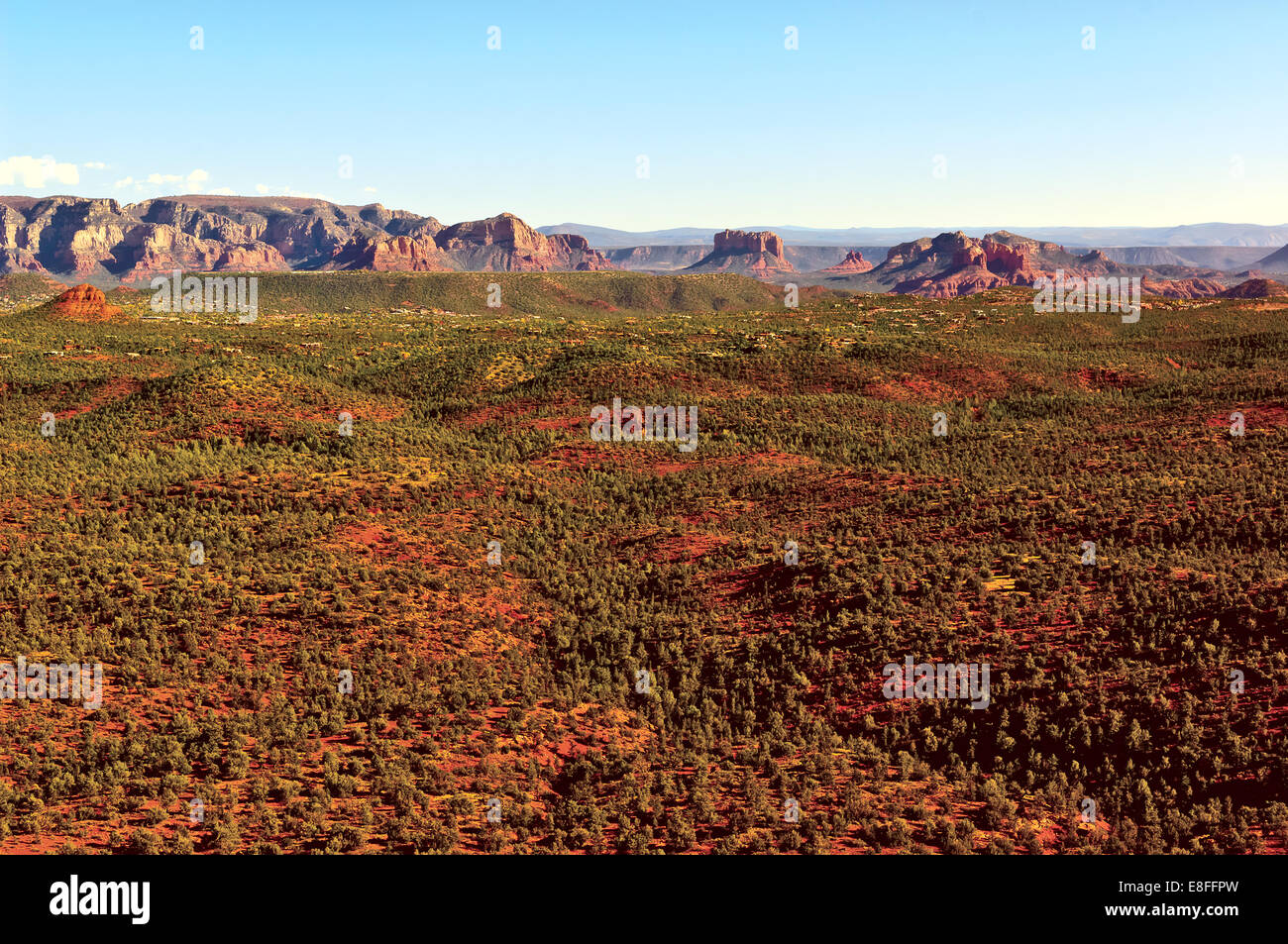 Red Rock Valley von Doe Mountain, Sedona, Yavapai County, Arizona, USA Stockfoto