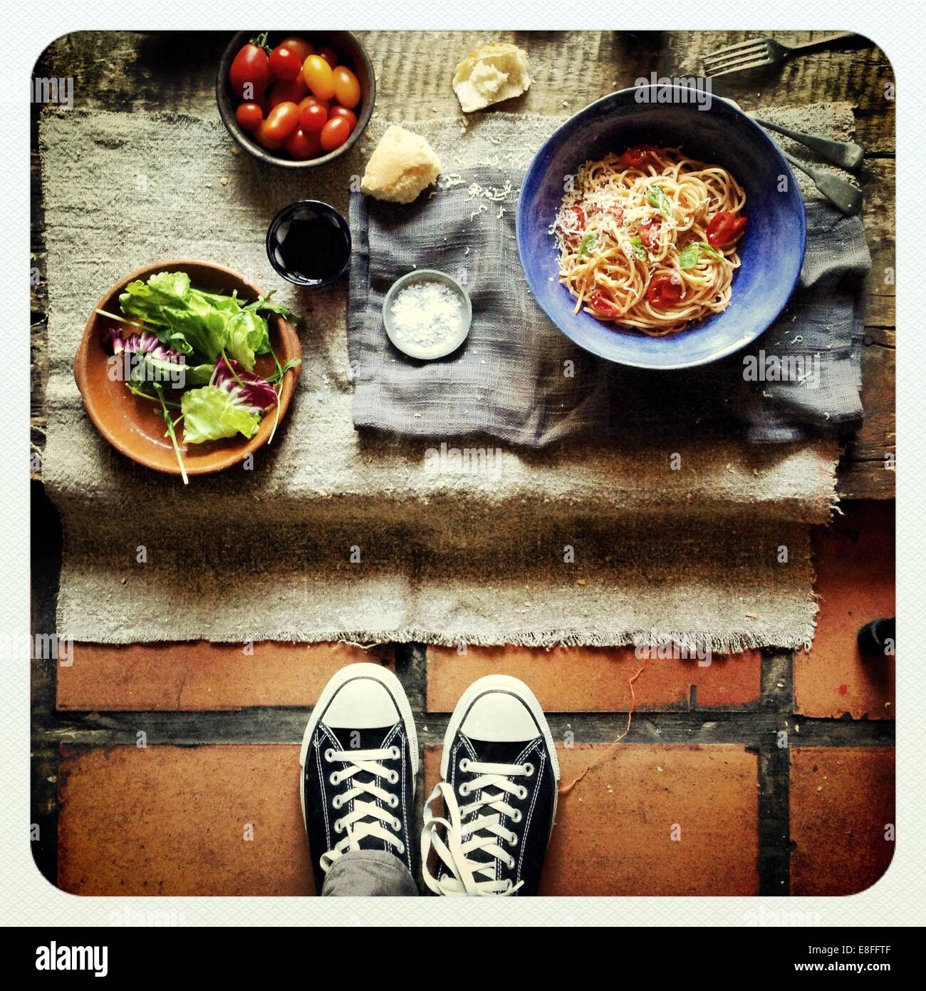 Lebensmittel fotografieren Stockfoto