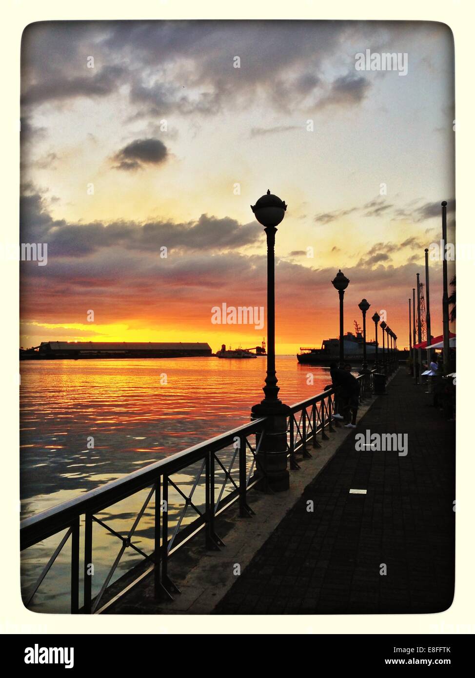 Mauritius, Hafen bei Sonnenuntergang Stockfoto