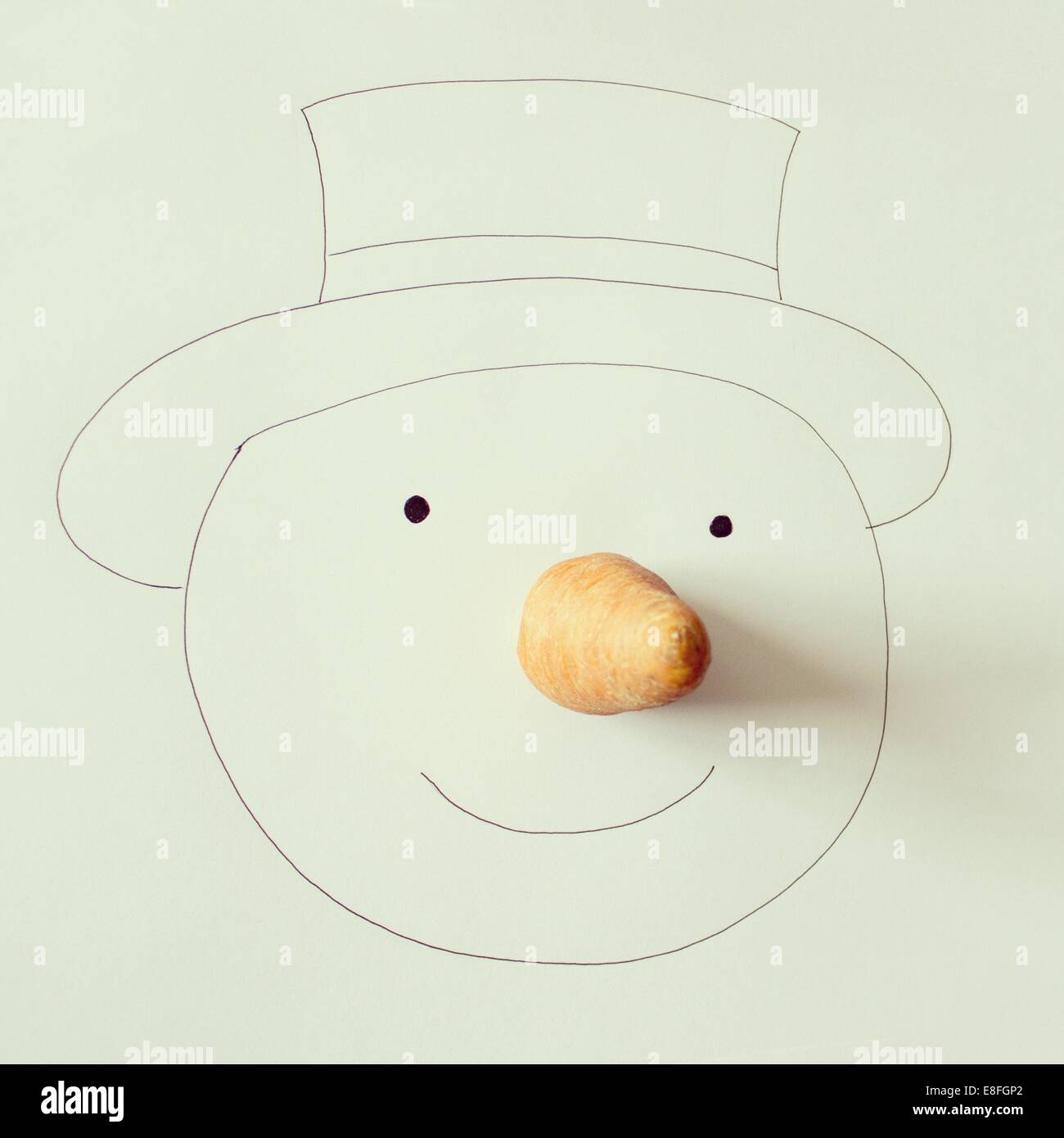 Illustration der Schneemann mit Karotten-Nase Stockfoto