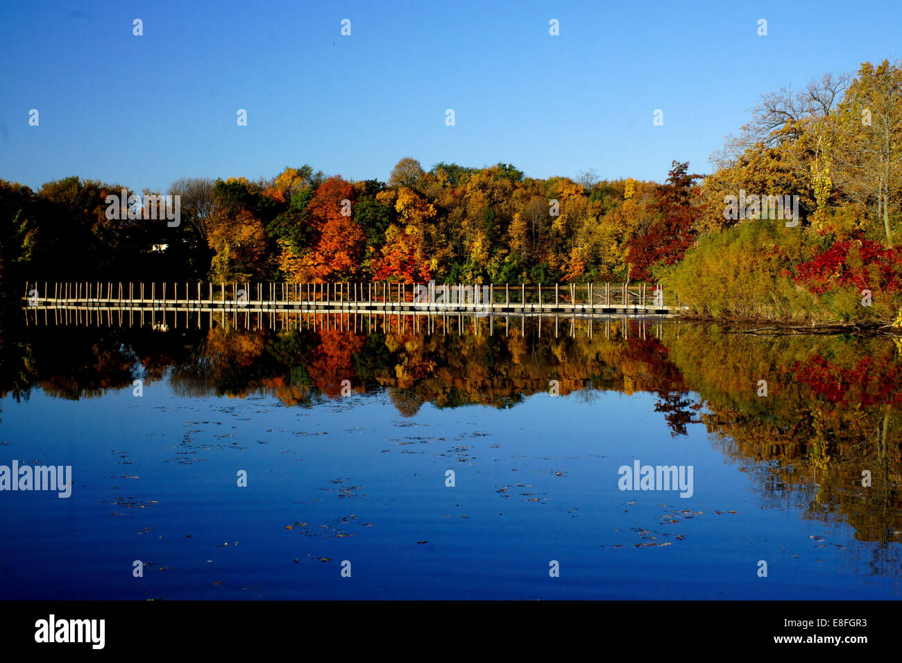 USA, Minnesota, Scott County, Ansicht von vorheriger See im Herbst Stockfoto