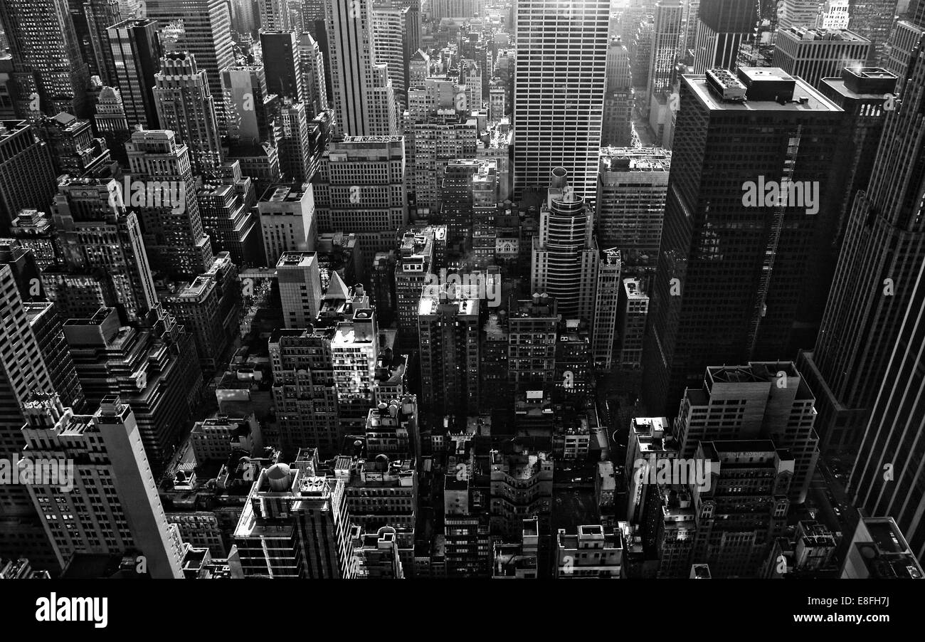 USA, New York, New York City, erhöhten Blick auf downtown Stockfoto