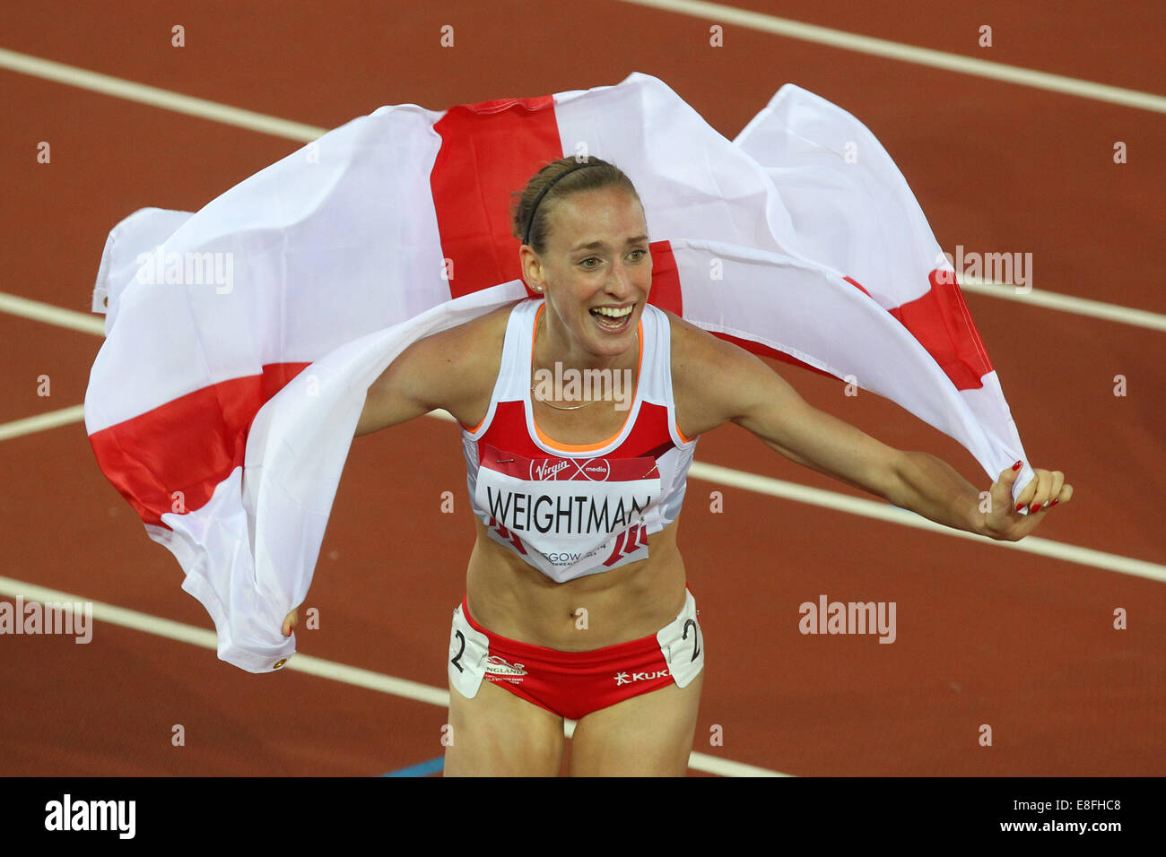 Laura Weightman (ENG)-Silbermedaille - Womens-1500m-Finale. Leichtathletik - Hampden Park - Glasgow - UK - 29.07.2014 - Commonwealth Gam Stockfoto
