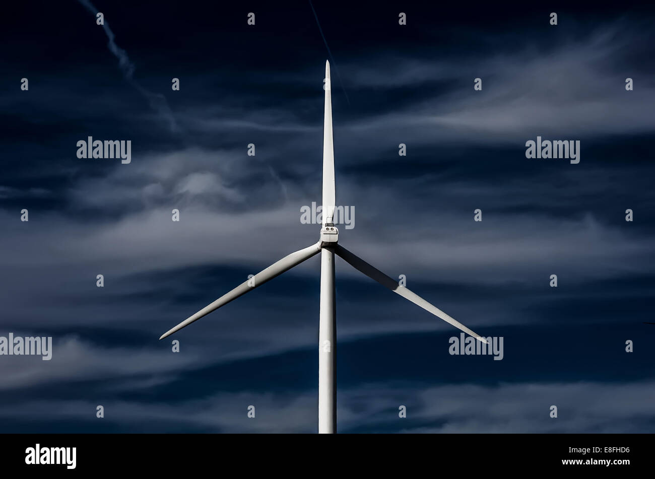 Nahaufnahme einer Windenergieanlage, Idaho, USA Stockfoto