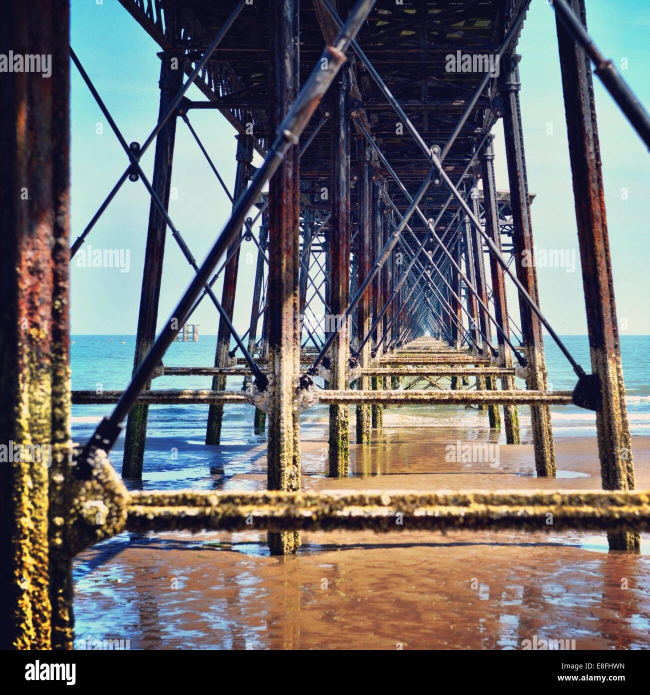 Isle Of Man, darunter Queen es Pier Stockfoto