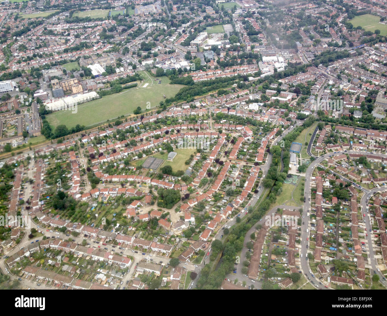 UK, Kent, Stansted, modernen Gehäuse von oben Stockfoto