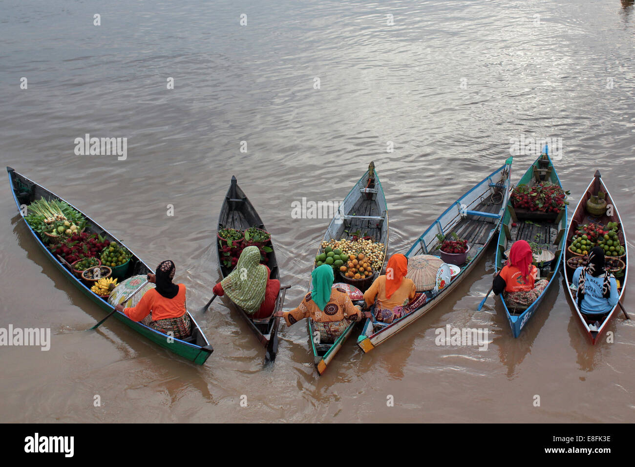 Lok Baintan, Süd-Kalimantan, Indonesien, Süd-Borneo, Südost-Asien sie Stockfoto