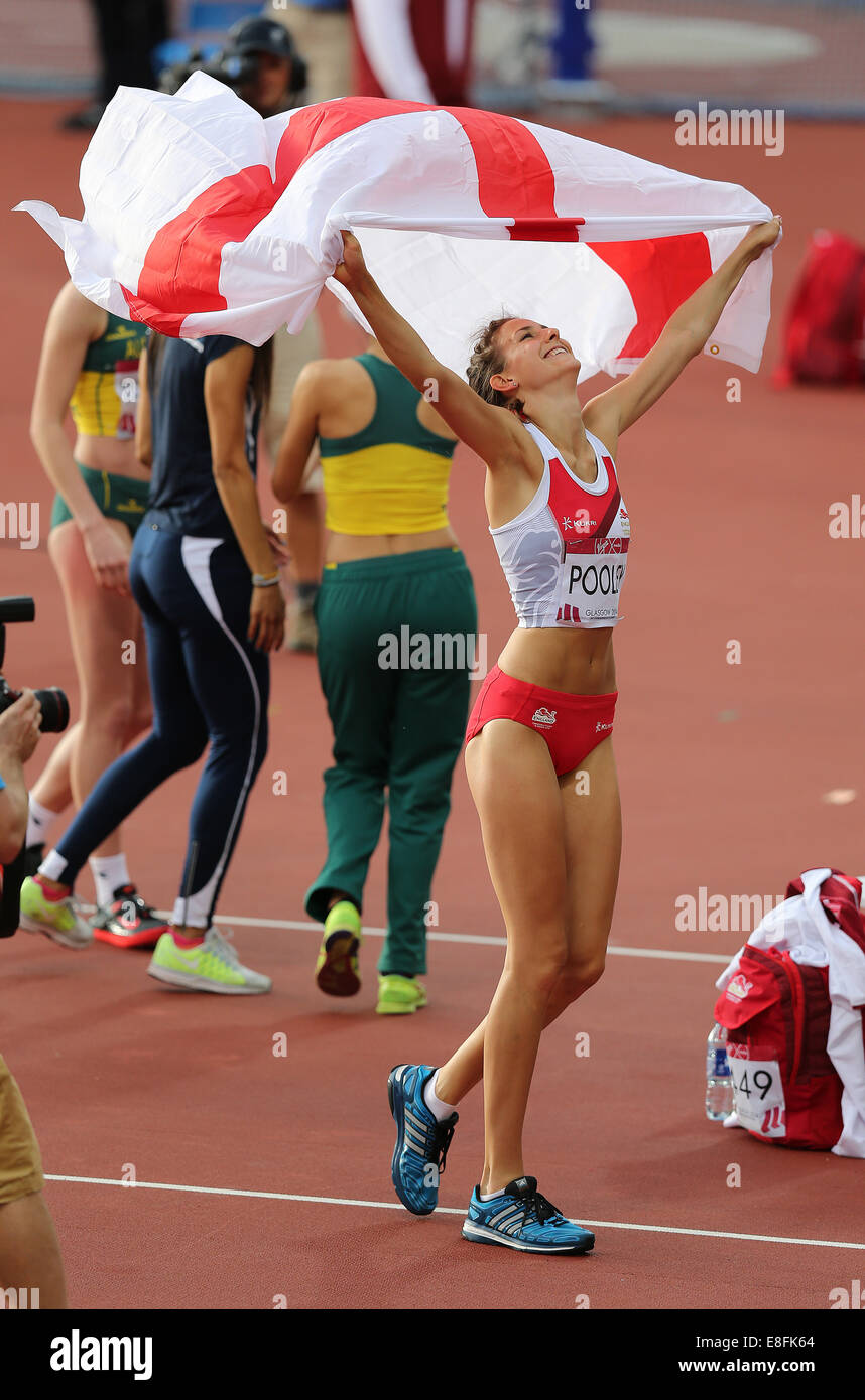 Isobel Pooley (GER) gewinnt die Silbermedaille - Womens Hochsprung Finale. Leichtathletik - Hampden Park - Glasgow - UK - 08.01.2014- Stockfoto
