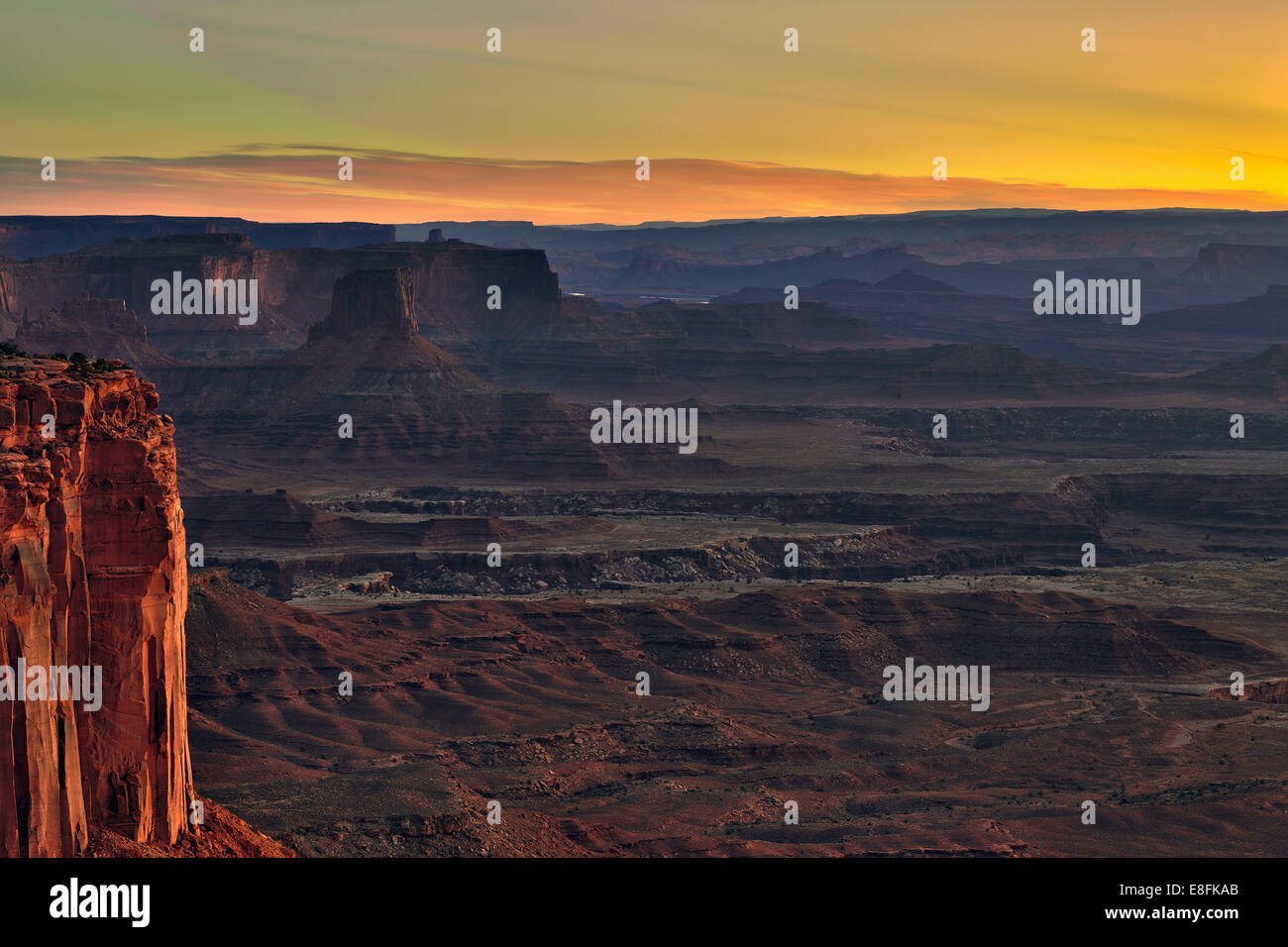 USA, Utah, San Juan, Grand View Point Road, Canyonlands National Park, Blick auf den canyon Stockfoto