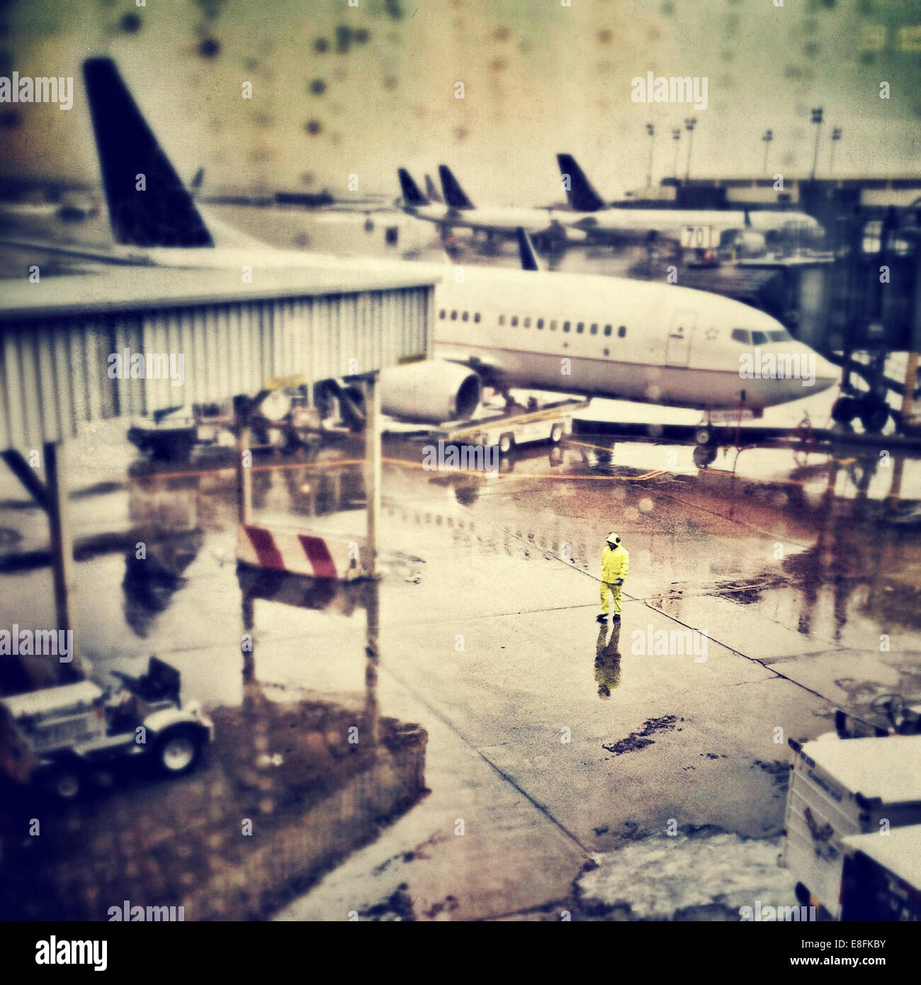 Flughafen-Schürze Stockfoto