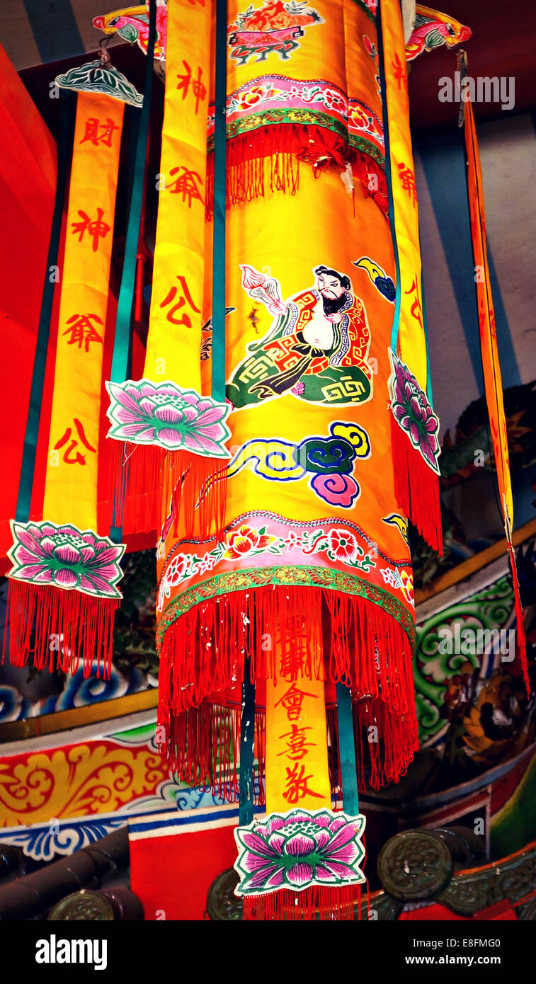 Thailand, Nord-Ost, Silk chinesischen Tempel Laterne Stockfoto