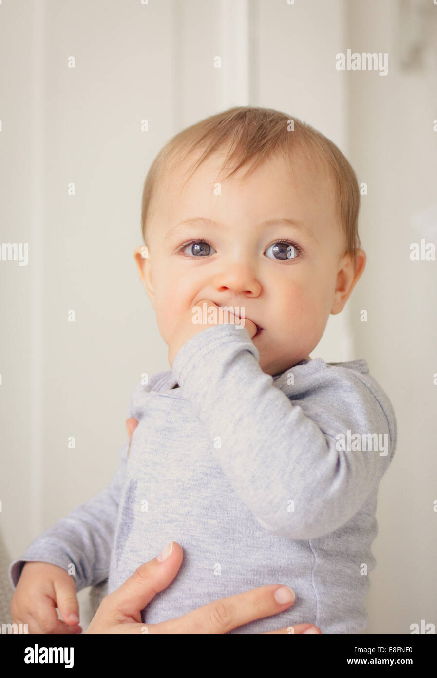 Niederlande, Porträt von Baby boy Stockfoto