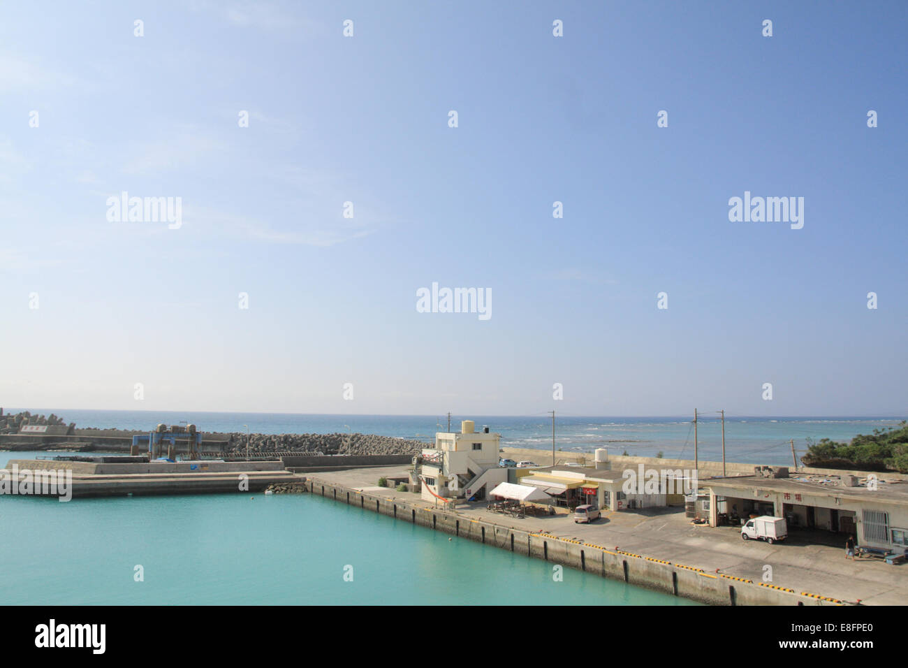 Japan, Blick auf den Hafen Stockfoto