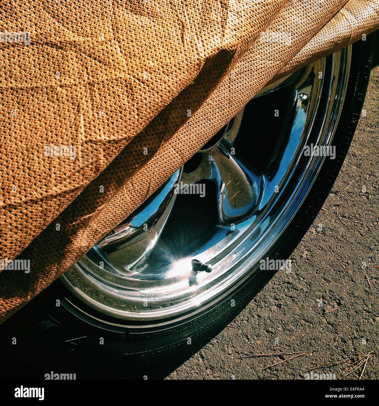 Bild der Felge und Auto Abdeckung Stockfoto