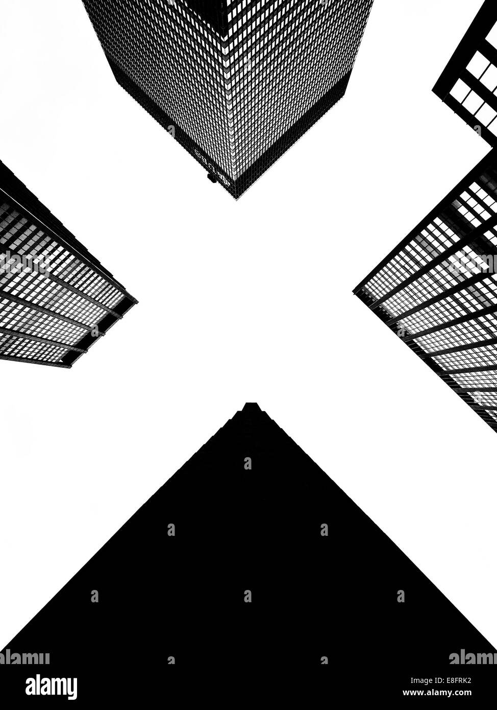 USA, New York State, New York City, blickte zu Büro Wolkenkratzern Stockfoto