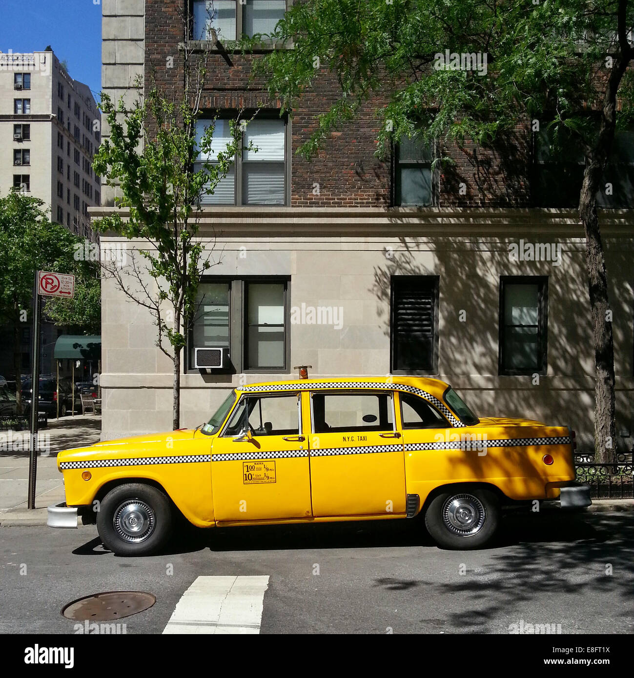 USA, New York State, New York City, Manhattan, gelb Checker Cab Stockfoto