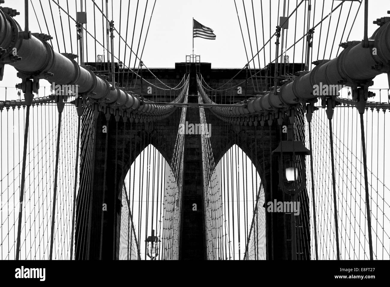 Teil der Brooklyn Bridge, Manhattan, New York, USA Stockfoto