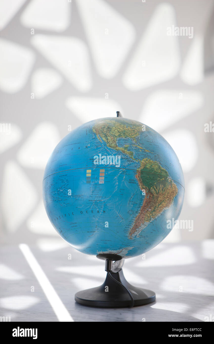 Globus mit Nord- und Südamerika Stockfoto