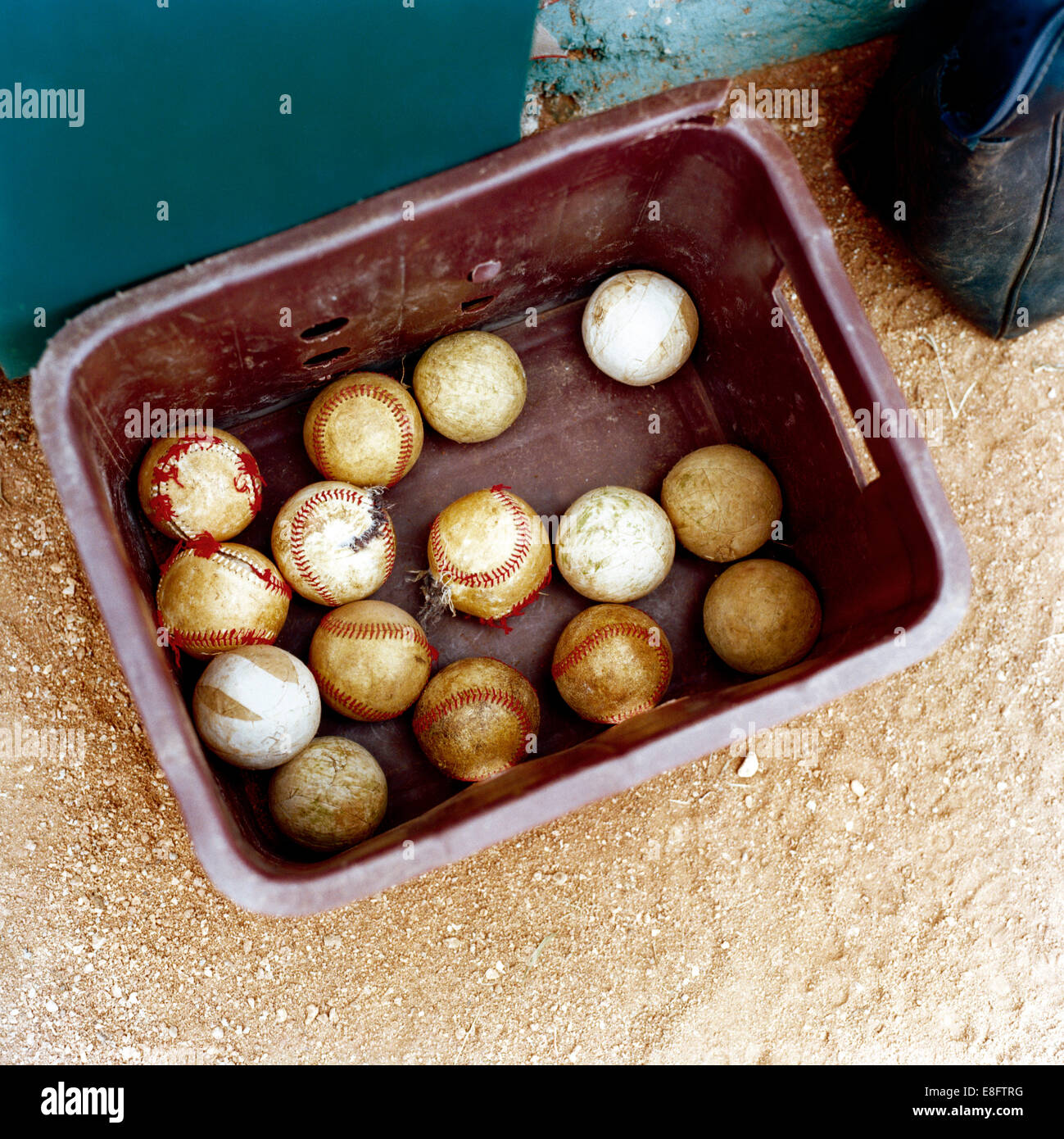 Baseball-Kugeln in Box, Kuba Stockfoto